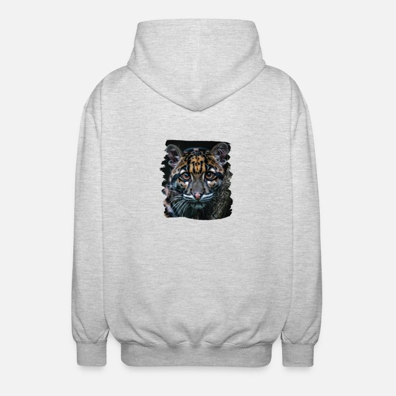 Clouded Leopard Nebelparder - Unisex Hooded Jacket - light heather grey