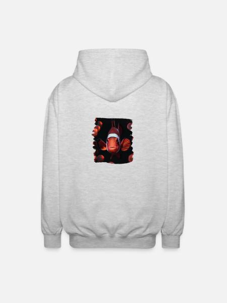 Clownfish Clownfische Clownfisch - Unisex Kapuzenjacke - Hellgrau meliert