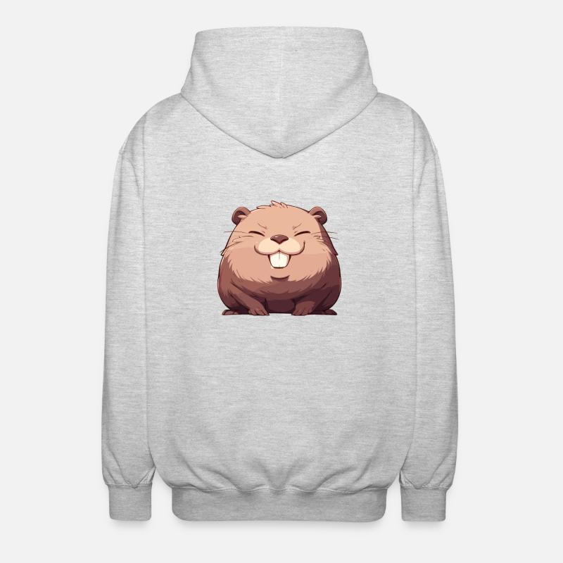 Beaver Bieber - Unisex Kapuzenjacke - Hellgrau meliert