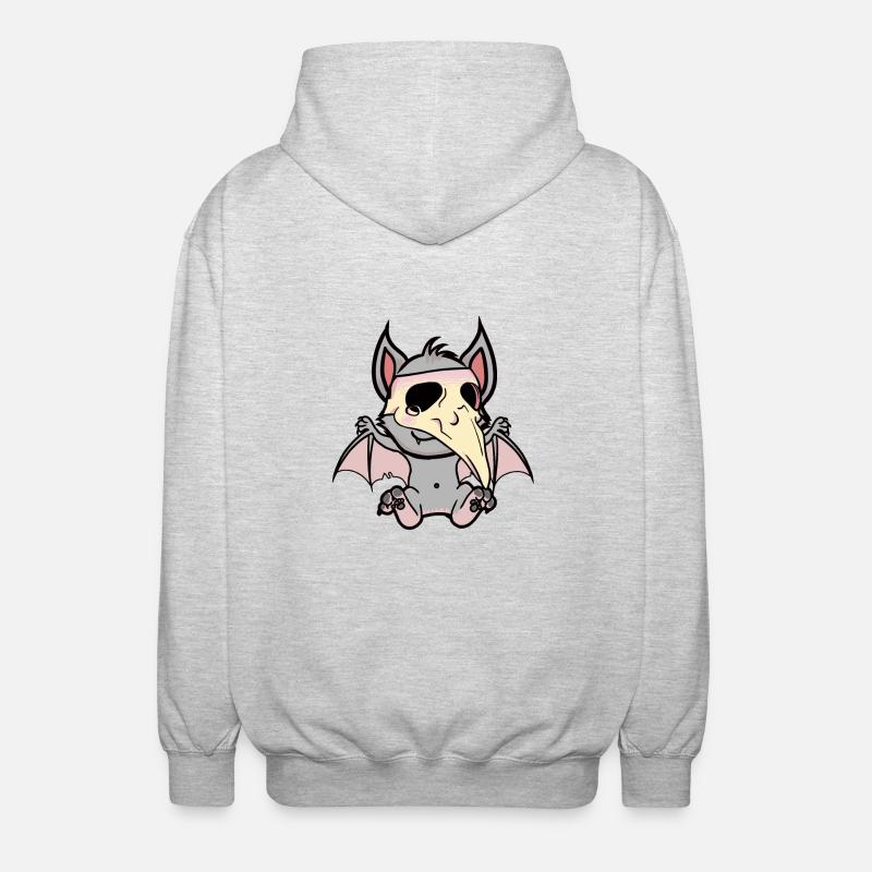 Halloween, chauve-souris, peste, horreur - Veste à capuche unisexe - gris clair chiné