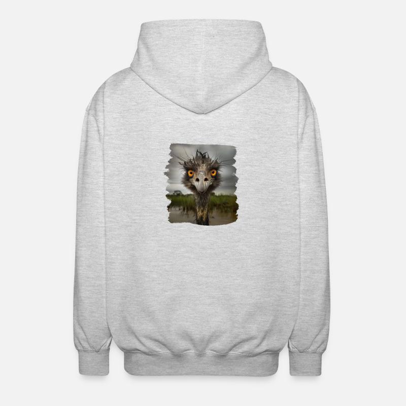 Emus Emu - Unisex Kapuzenjacke - Hellgrau meliert