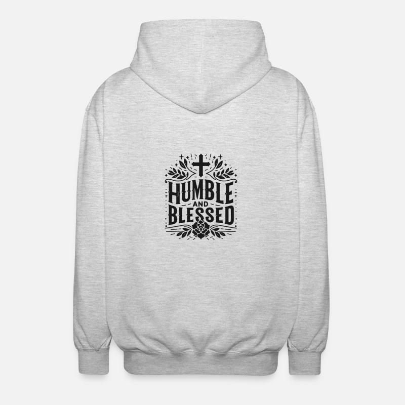 Demütig - Unisex Kapuzenjacke - Hellgrau meliert
