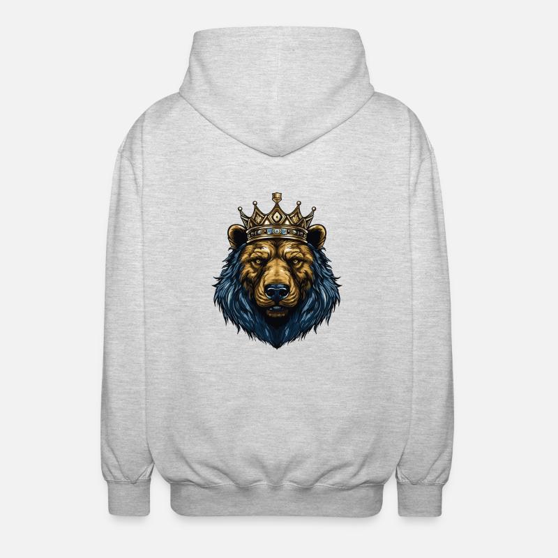 Bear Crown - Unisex Hooded Jacket - light heather grey