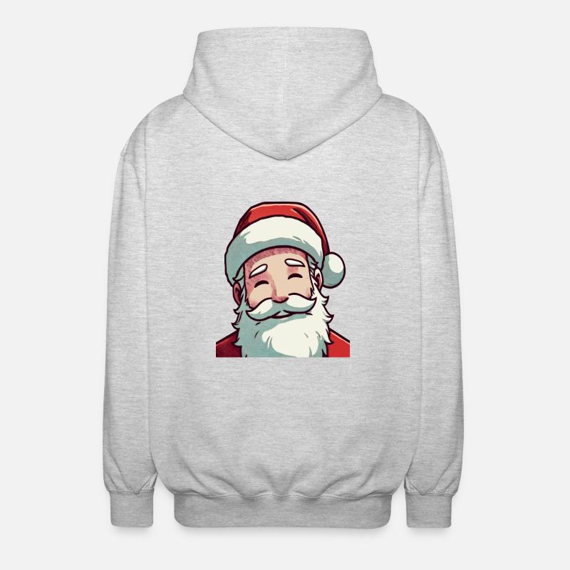 Weihnachtsmann - Unisex Kapuzenjacke - Hellgrau meliert