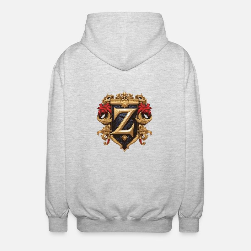 Z Buchstabe Logo Krone - Unisex Kapuzenjacke - Hellgrau meliert