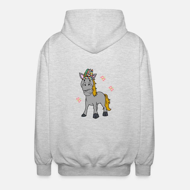 Chaman Cheval Poney Chaman Printemps - Veste à capuche unisexe - gris clair chiné