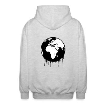 humorvolles T-Shirt, Geschenk für Männer, Damen, humorvoll - Unisex Kapuzenjacke - Hellgrau meliert - Hinten - AI Model Male 185 light (185cm)