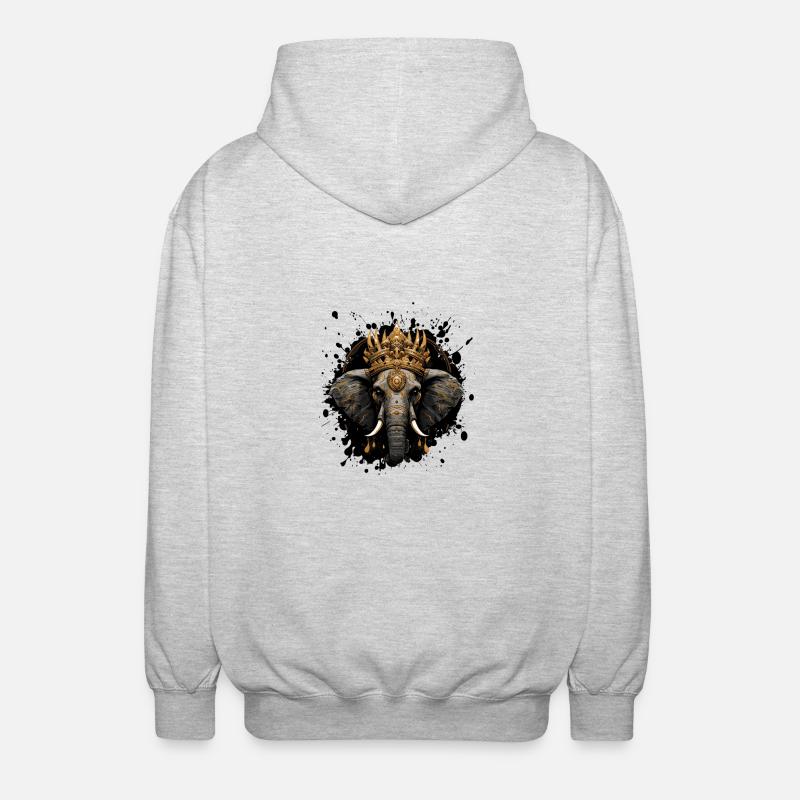 Animal de la couronne d’éléphant - Veste à capuche unisexe - gris clair chiné