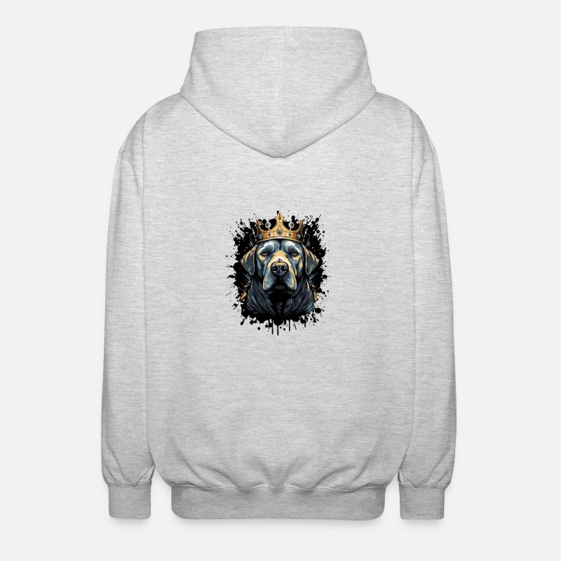 boxer hund tier krone - Unisex Kapuzenjacke - Hellgrau meliert