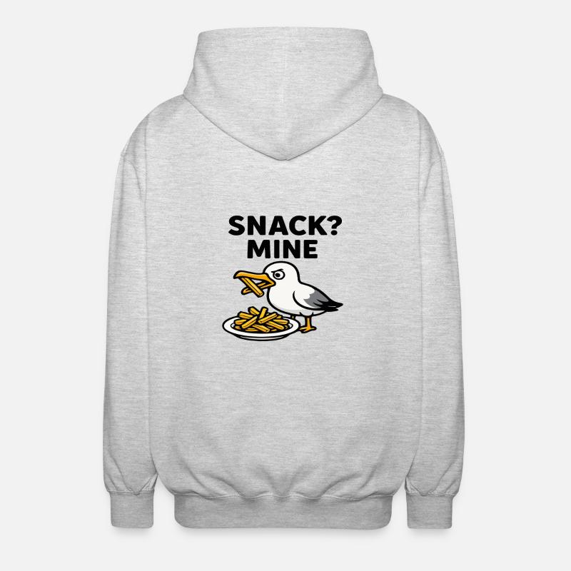 Möwe "SNACK MINE" - Unisex Kapuzenjacke - Hellgrau meliert