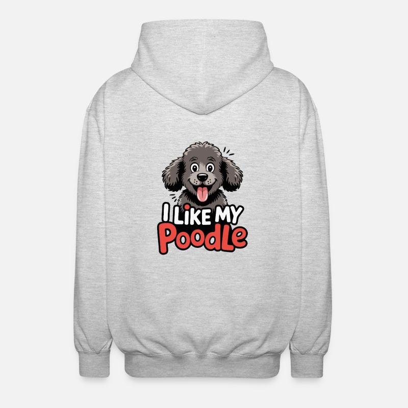 J’aime mon Caniche Hundeliebe - Veste à capuche unisexe - gris clair chiné