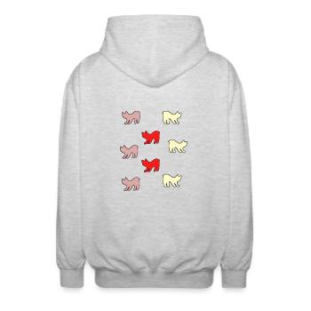 Cats without tails - Unisex Hooded Jacket - light heather grey - Back - AI Model Male 185 light (185cm)