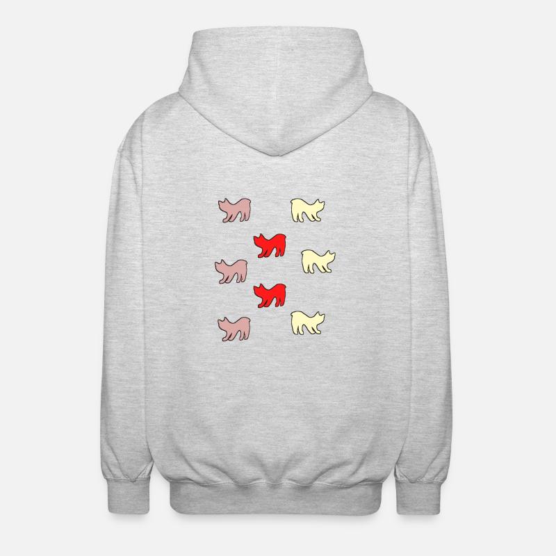 Chats sans queue - Veste à capuche unisexe - gris clair chiné