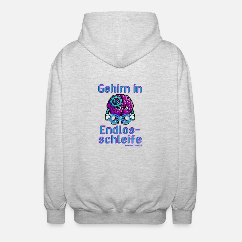 Brain in an endless loop - Unisex Hooded Jacket - light heather grey