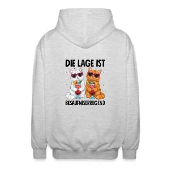 La situation est l’ivresse - Veste à capuche unisexe - gris clair chiné - Dos - AI Model Male 185 light (185cm)
