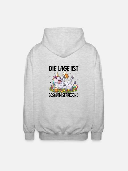 The situation is drunkenness - Unisex Hooded Jacket - light heather grey
