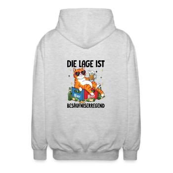 La situation est l’ivresse - Veste à capuche unisexe - gris clair chiné - Dos - AI Model Male 185 light (185cm)