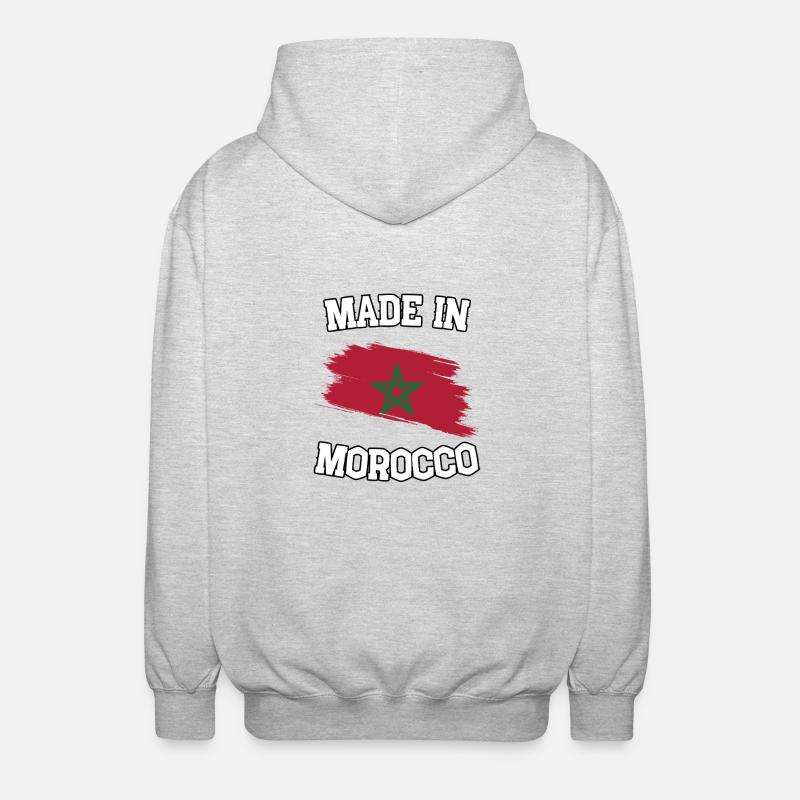 Made in Morocco - Unisex Kapuzenjacke - Hellgrau meliert