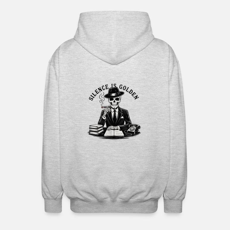 LE SILENCE EST D’OR - Veste à capuche unisexe - gris clair chiné