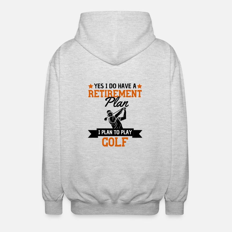 Golf Pensionsplan Humor Golfspelare - Luvjacka unisex - ljusgråmelerad