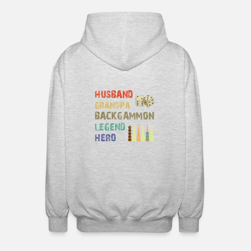 Backgammon Spiel - Unisex Kapuzenjacke - Hellgrau meliert