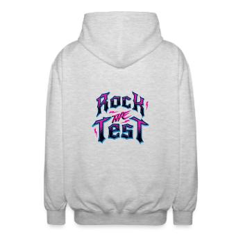 Test Day Rock The Test Funny Teacher Testing Day - Unisex Hooded Jacket - light heather grey - Back - AI Model Male 185 light (185cm)