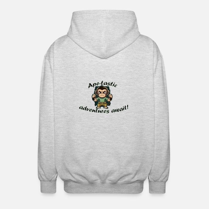 Des aventures époustouflantes vous attendent ! - Veste à capuche unisexe - gris clair chiné