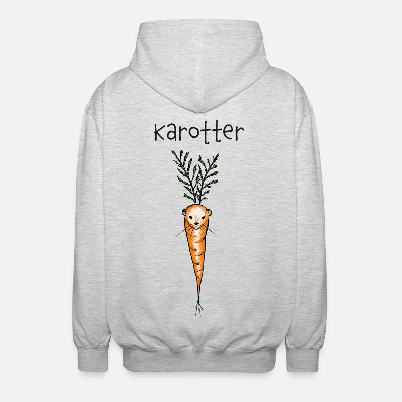 Karotter - Otter, Karotte - Unisex Kapuzenjacke - Hellgrau meliert