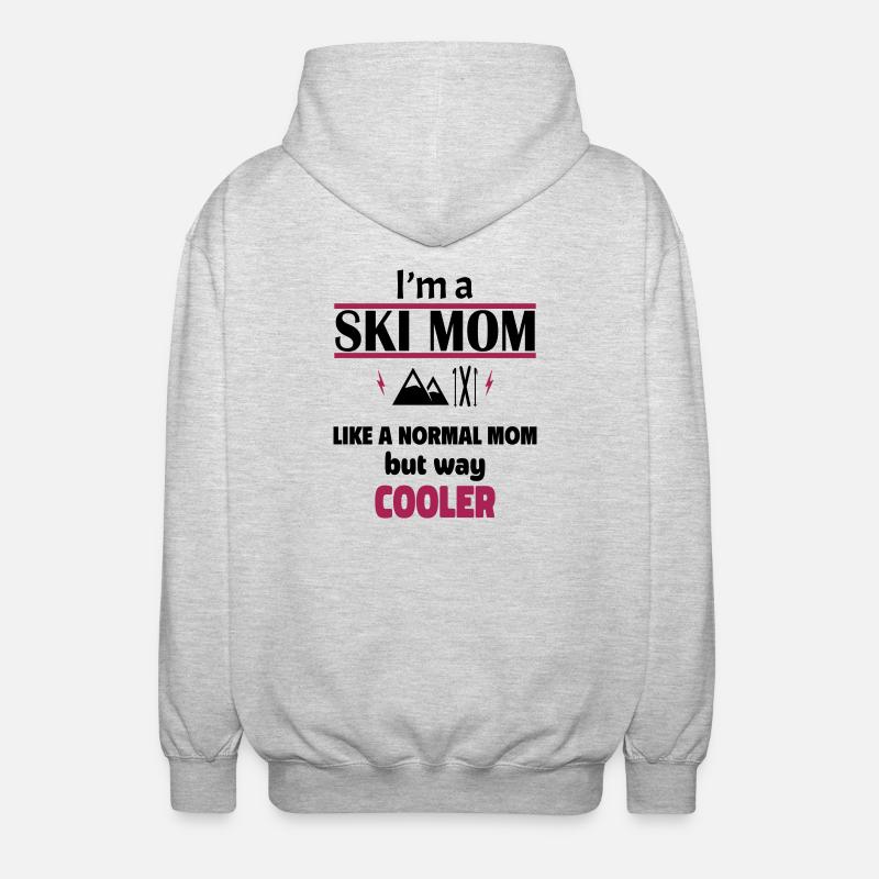I'm a ski mom - Unisex Hooded Jacket - light heather grey