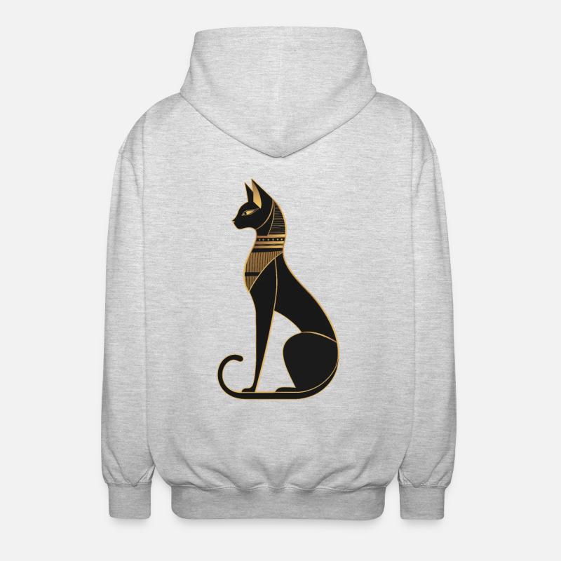 Chat égyptien - Veste à capuche unisexe - gris clair chiné