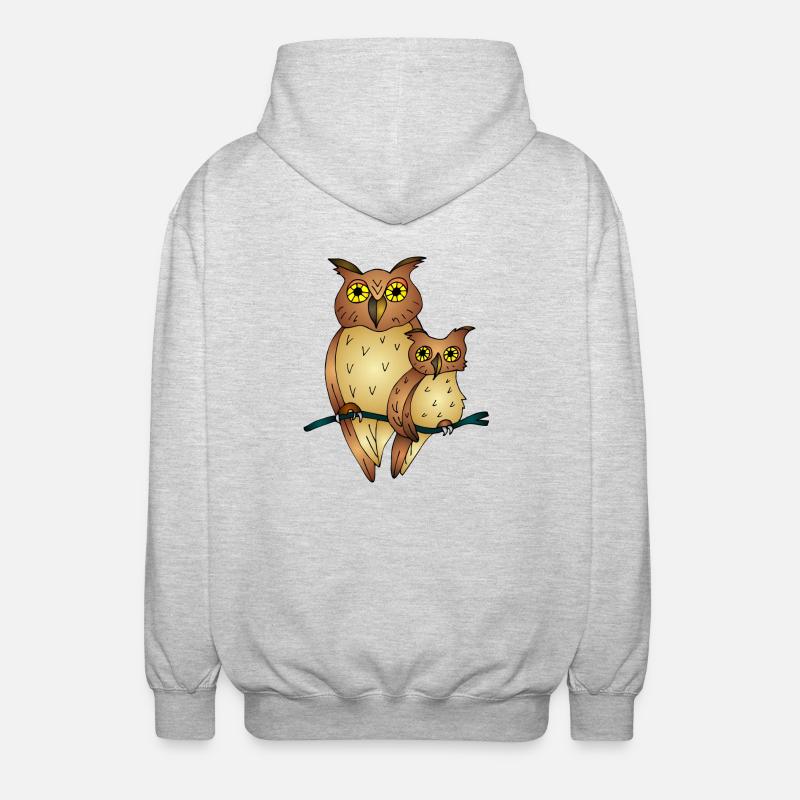 Vögel - Unisex Kapuzenjacke - Hellgrau meliert