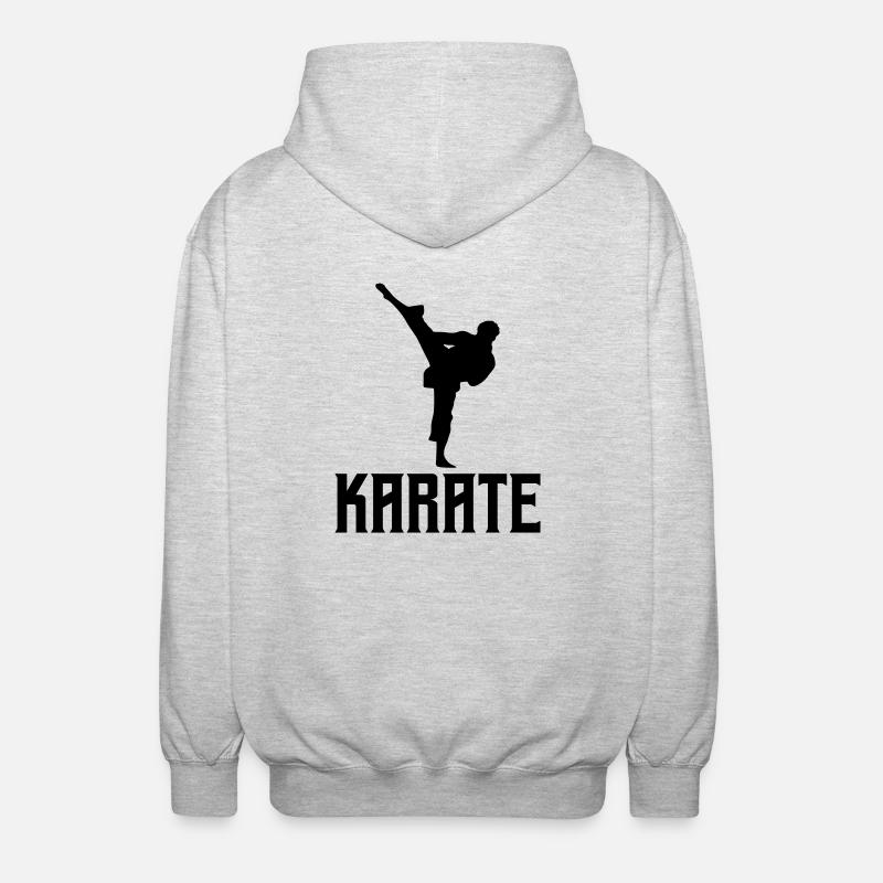 Karaté - Veste à capuche unisexe - gris clair chiné