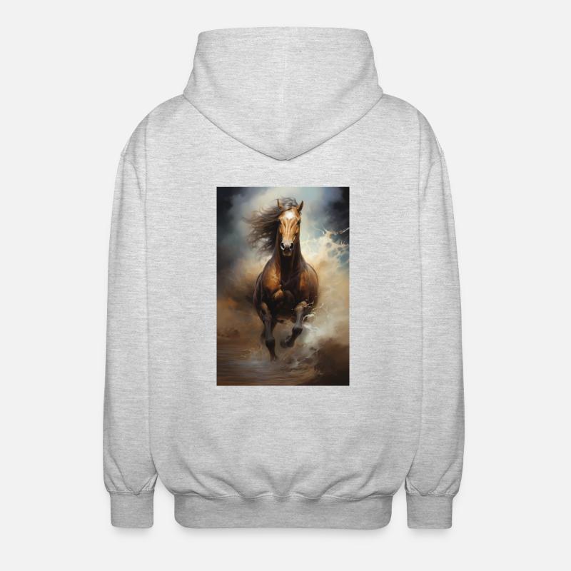 Cheval - Veste à capuche unisexe - gris clair chiné