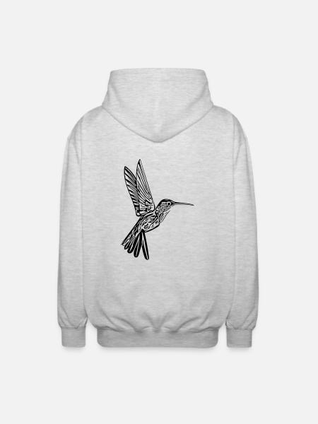 humming-bird - Unisex Hooded Jacket - light heather grey
