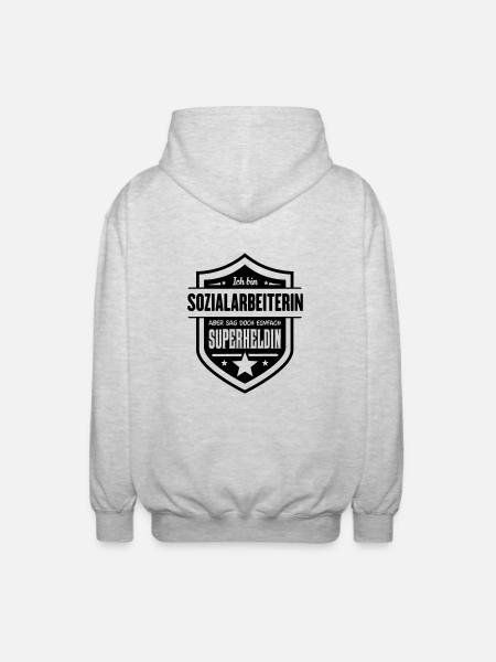 Super Sozialarbeiterin - Unisex Kapuzenjacke - Hellgrau meliert