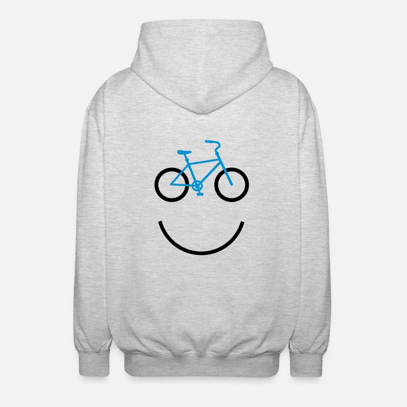 bicycle smiley - Unisex Kapuzenjacke - Hellgrau meliert