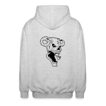 Skull - Veste à capuche unisexe - gris clair chiné - Dos - AI Model Male 185 light (185cm)
