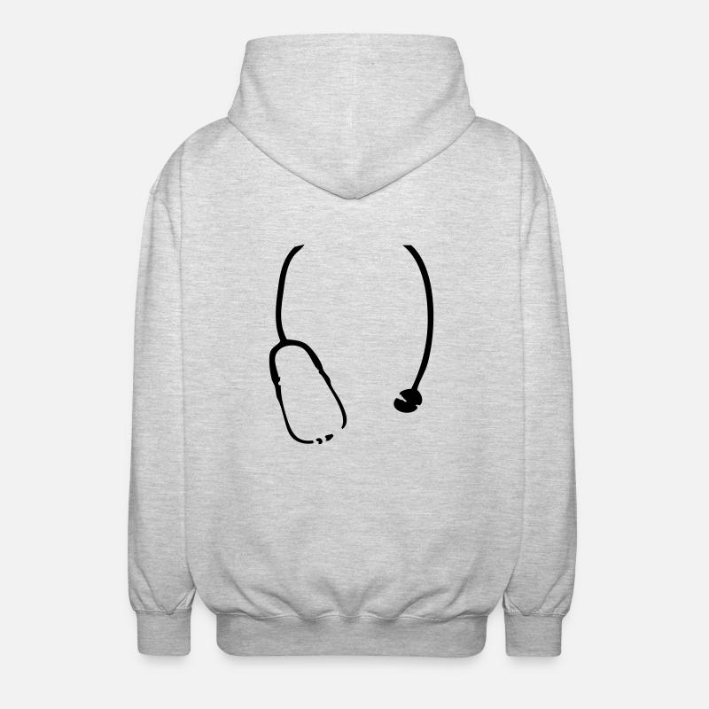 Stethoskop - Unisex Kapuzenjacke - Hellgrau meliert