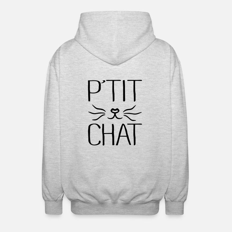 P'tit Chat - Veste à capuche unisexe - gris clair chiné