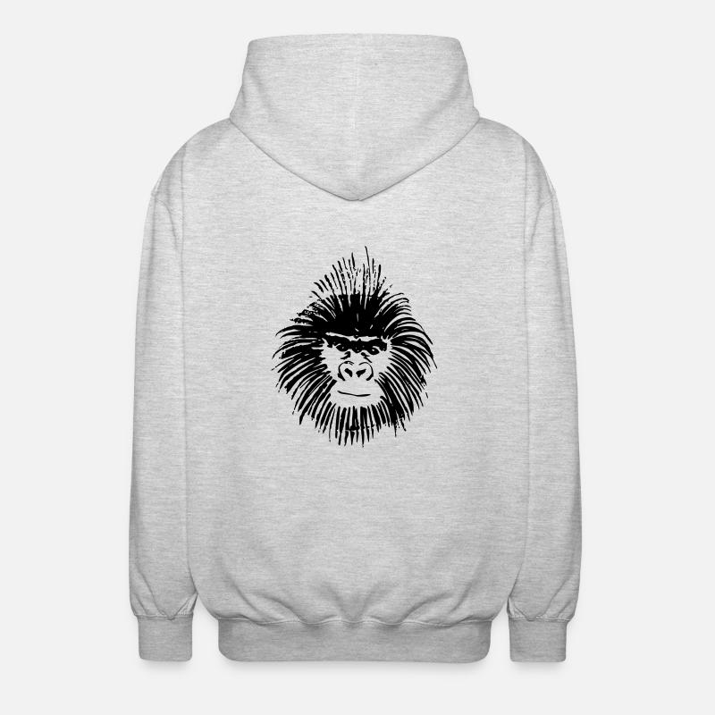 monkey - Unisex Hooded Jacket - light heather grey