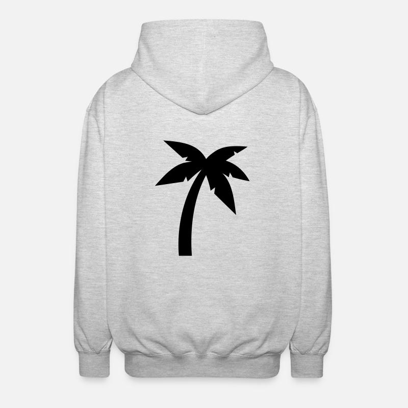 Palme - Unisex Kapuzenjacke - Hellgrau meliert