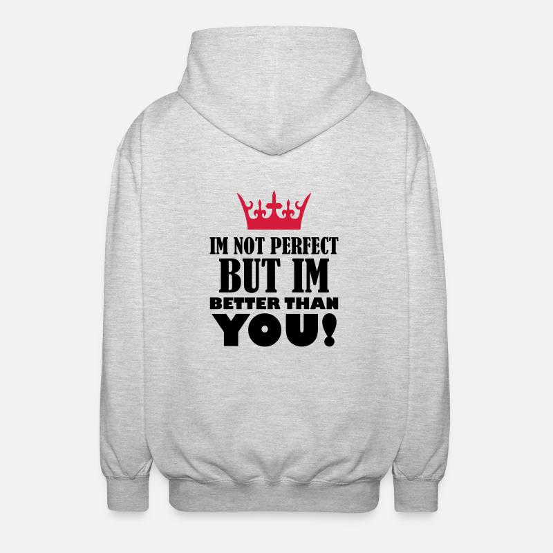 im_not_perfect_but_better_2 - Veste à capuche unisexe - gris clair chiné
