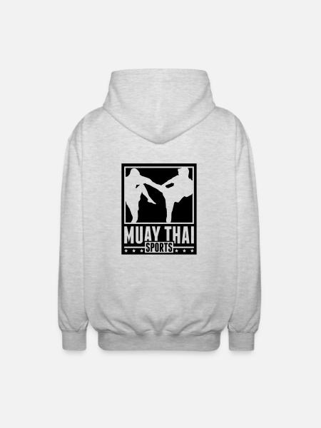 muay_thai_sports_tt1 - Unisex Hooded Jacket - light heather grey