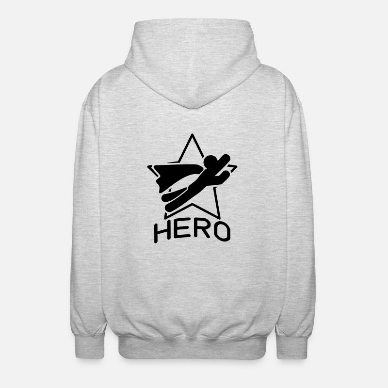 _hero_1_f1 - Unisex Hooded Jacket - light heather grey