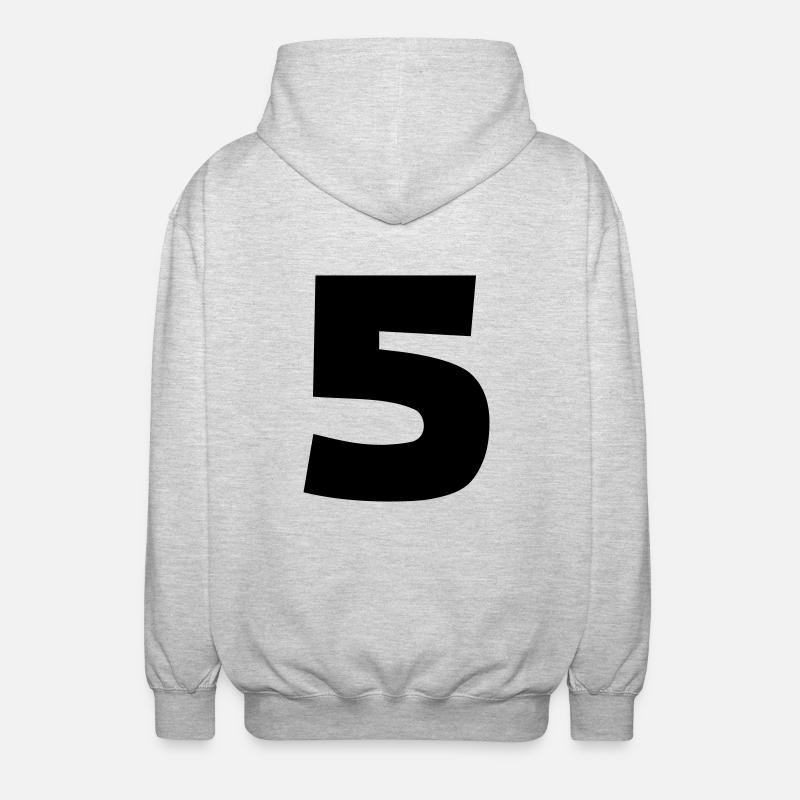 5 - Unisex Kapuzenjacke - Hellgrau meliert