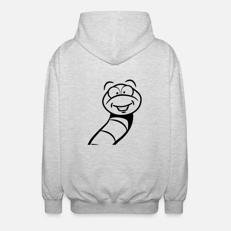 Ver mignon drôle - Veste à capuche unisexe - gris clair chiné