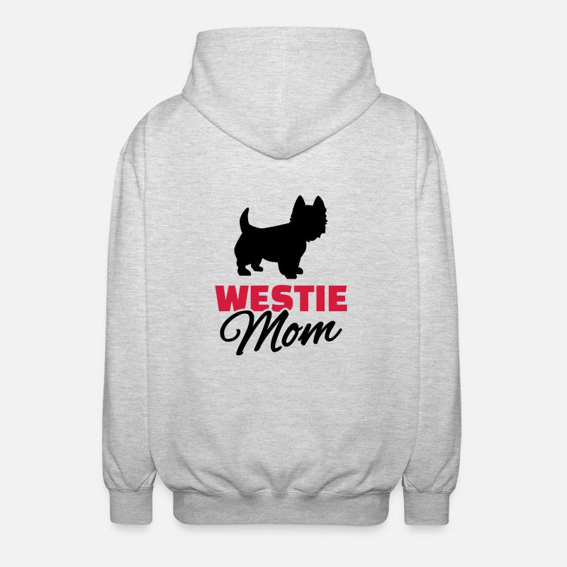 Westie Mom - Veste à capuche unisexe - gris clair chiné