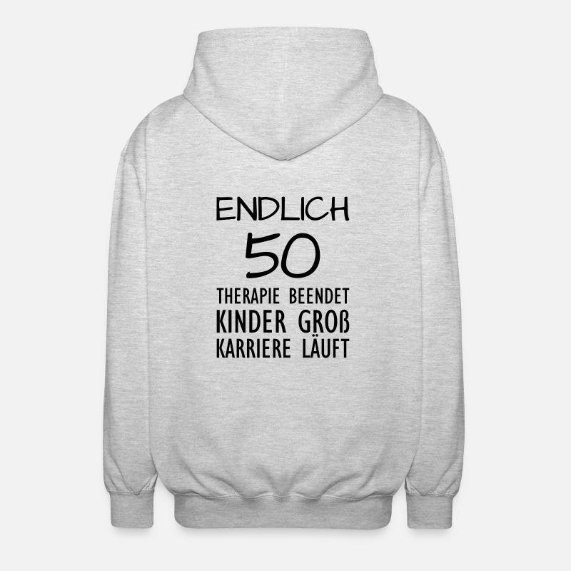 Endlich 50 - Unisex Kapuzenjacke - Hellgrau meliert