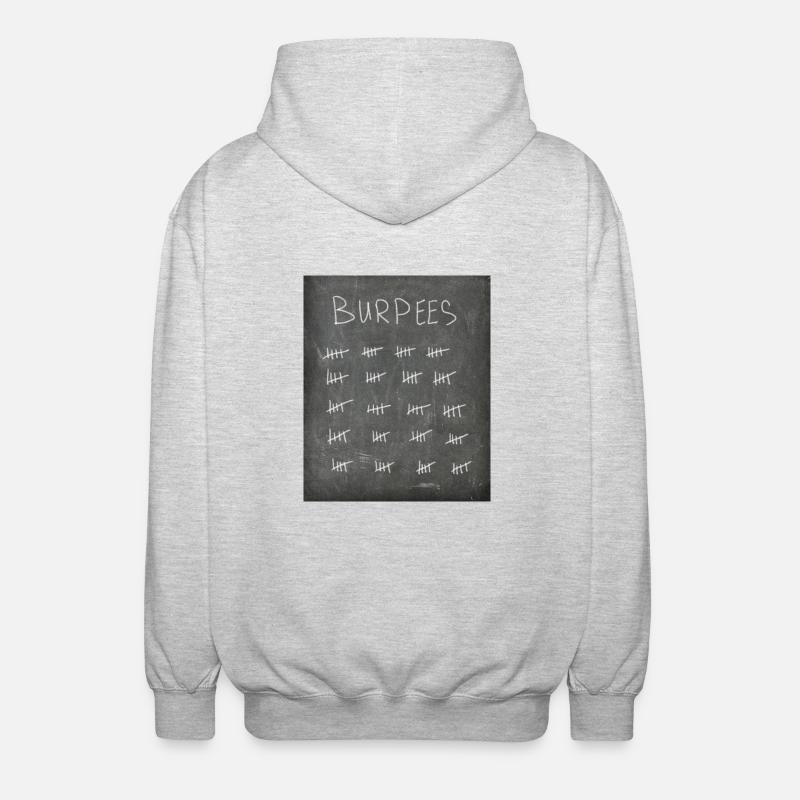 Chalkboard Burpees - Unisex Kapuzenjacke - Hellgrau meliert