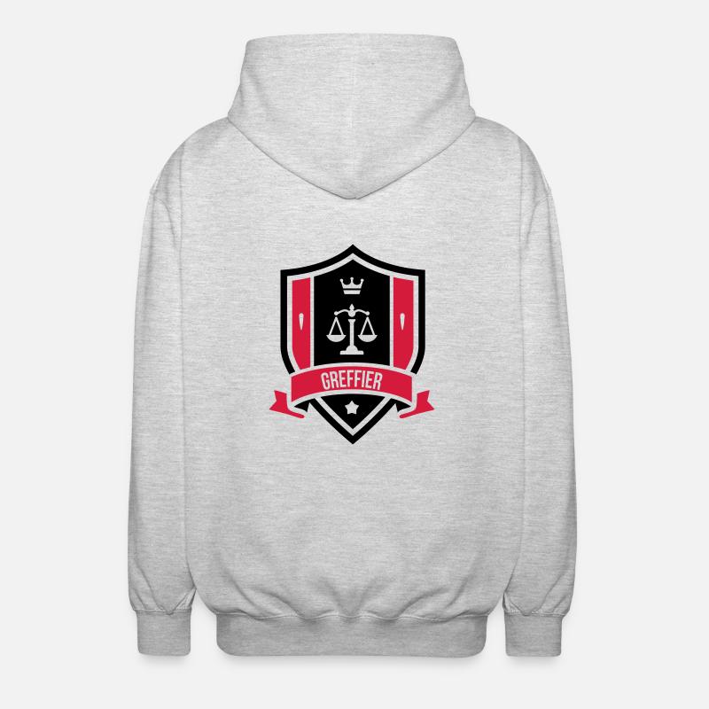Greffier / Greffière / Loi / Tribunal / Justice - Veste à capuche unisexe - gris clair chiné